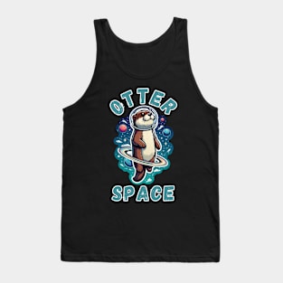 Otter Space lover Astronaut Funny Space Otter Tank Top